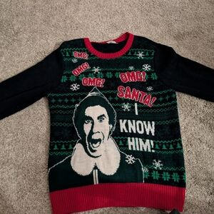 Elf The Movie OMG Santa I Know Him Christmas Sweater Size Xl
